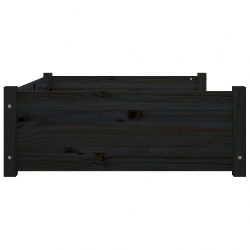 Hundeseng 105,5x75,5x28 cm massivt fyrretræ sort