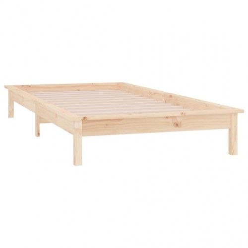 Sengeramme med LED 75×190 cm - Small Single i massivt fyrretræ