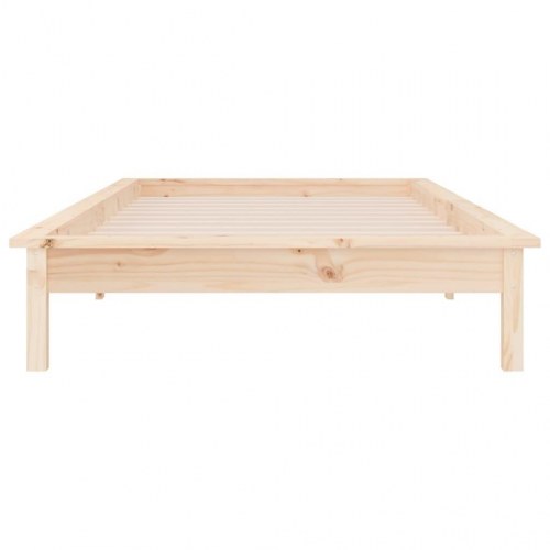 Sengeramme med LED 75×190 cm - Small Single i massivt fyrretræ