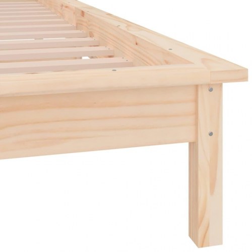 Sengeramme med LED 90x190 cm - single i massivt fyrretræ
