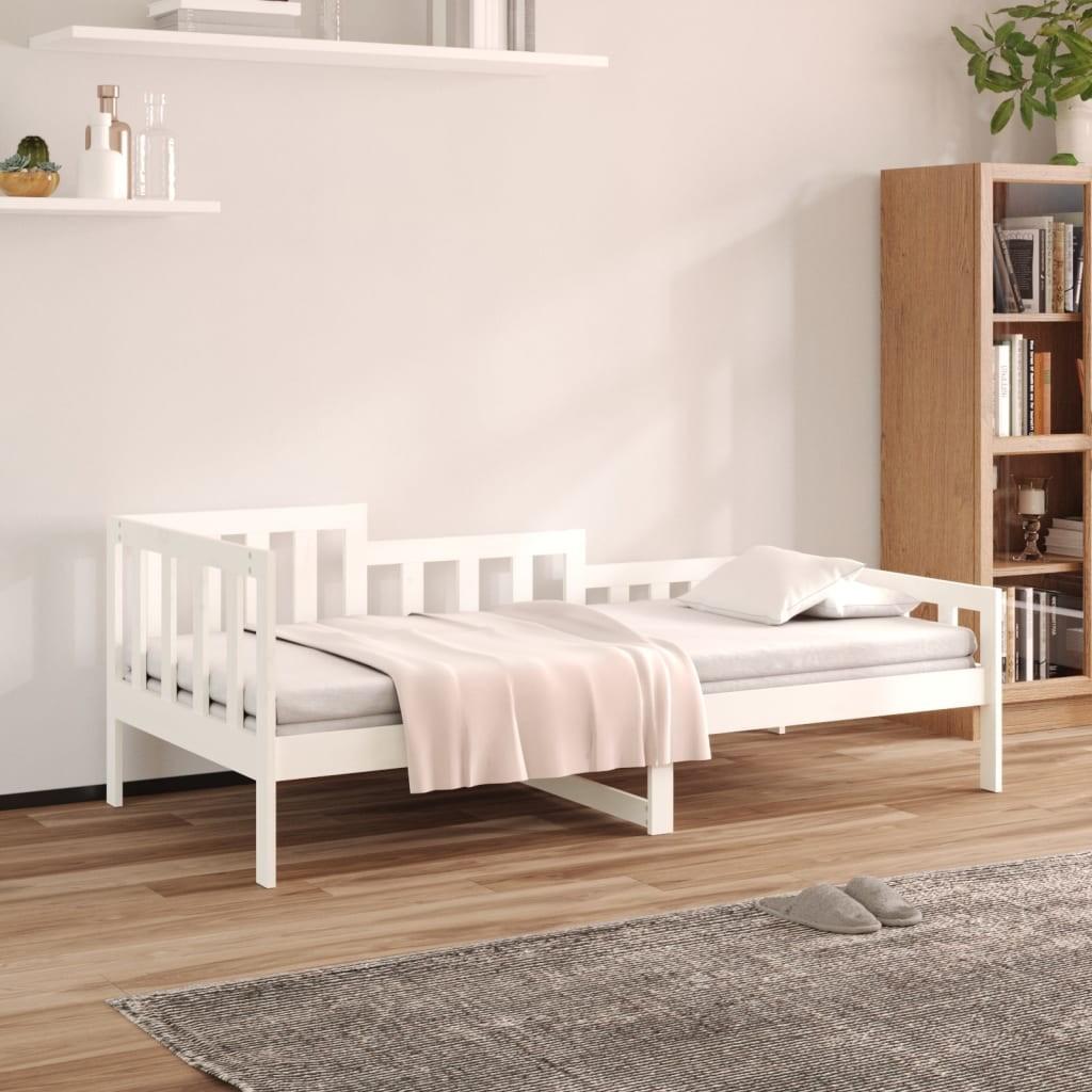 Daybed 90x190 Cm Massivt Fyrretræ Hvid
