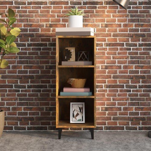 Skænk 34,5x32,5x90 cm konstrueret træ røget egetræsfarve