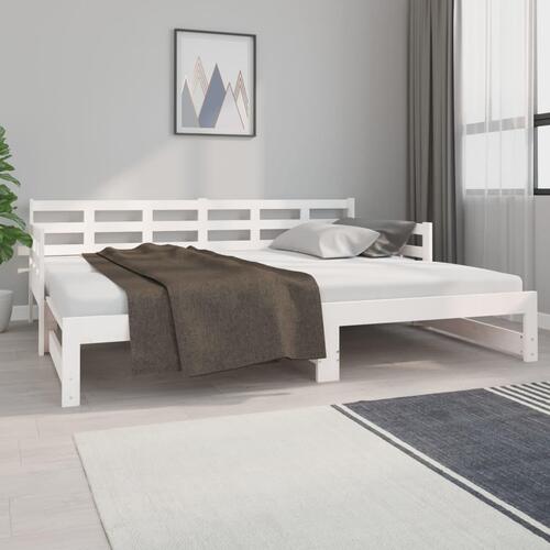 Daybed med udtræk 2x(90x200) cm massivt fyrretræ hvid