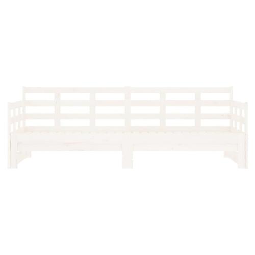 Daybed med udtræk 2x(90x200) cm massivt fyrretræ hvid