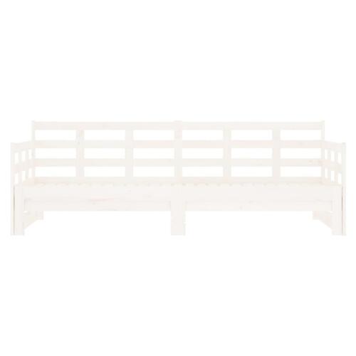 Daybed med udtræk 2x(90x200) cm massivt fyrretræ hvid