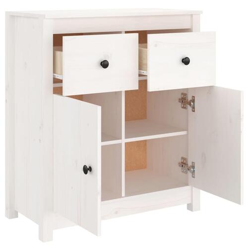 Skænk 70x35x80 cm massivt fyrretræ hvid