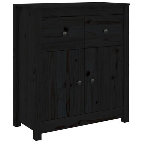 Skænk 70x35x80 cm massivt fyrretræ sort