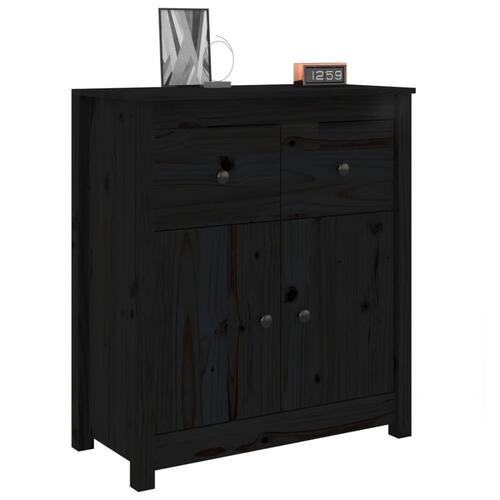 Skænk 70x35x80 cm massivt fyrretræ sort