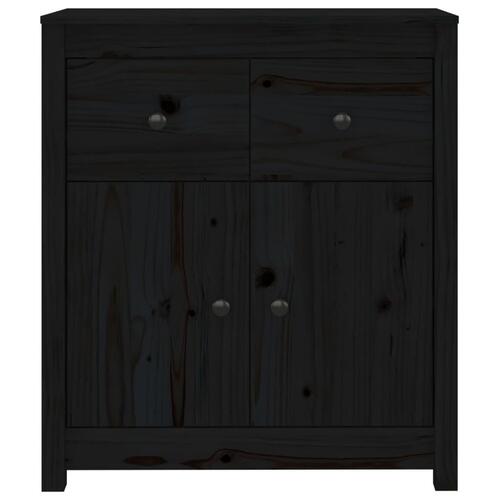 Skænk 70x35x80 cm massivt fyrretræ sort