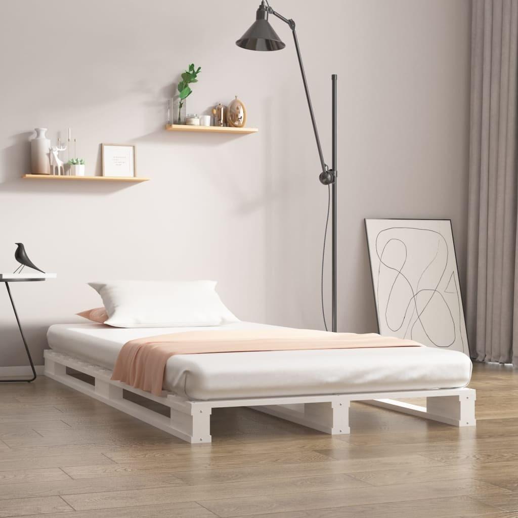 Palleseng 75×190 cm Small Single massivt fyrretræ hvid