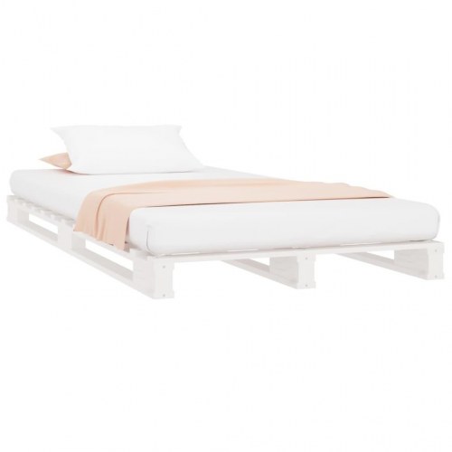 Palleseng 75×190 cm Small Single i massivt fyrretræ - hvid
