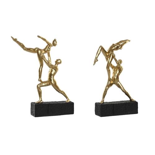 Dekorativ figur 21 x 5,5 x 25,5 cm Sort Gylden Gymnast (2 enheder)