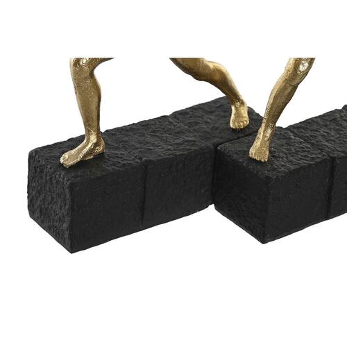 Dekorativ figur 21 x 5,5 x 25,5 cm Sort Gylden Gymnast (2 enheder)