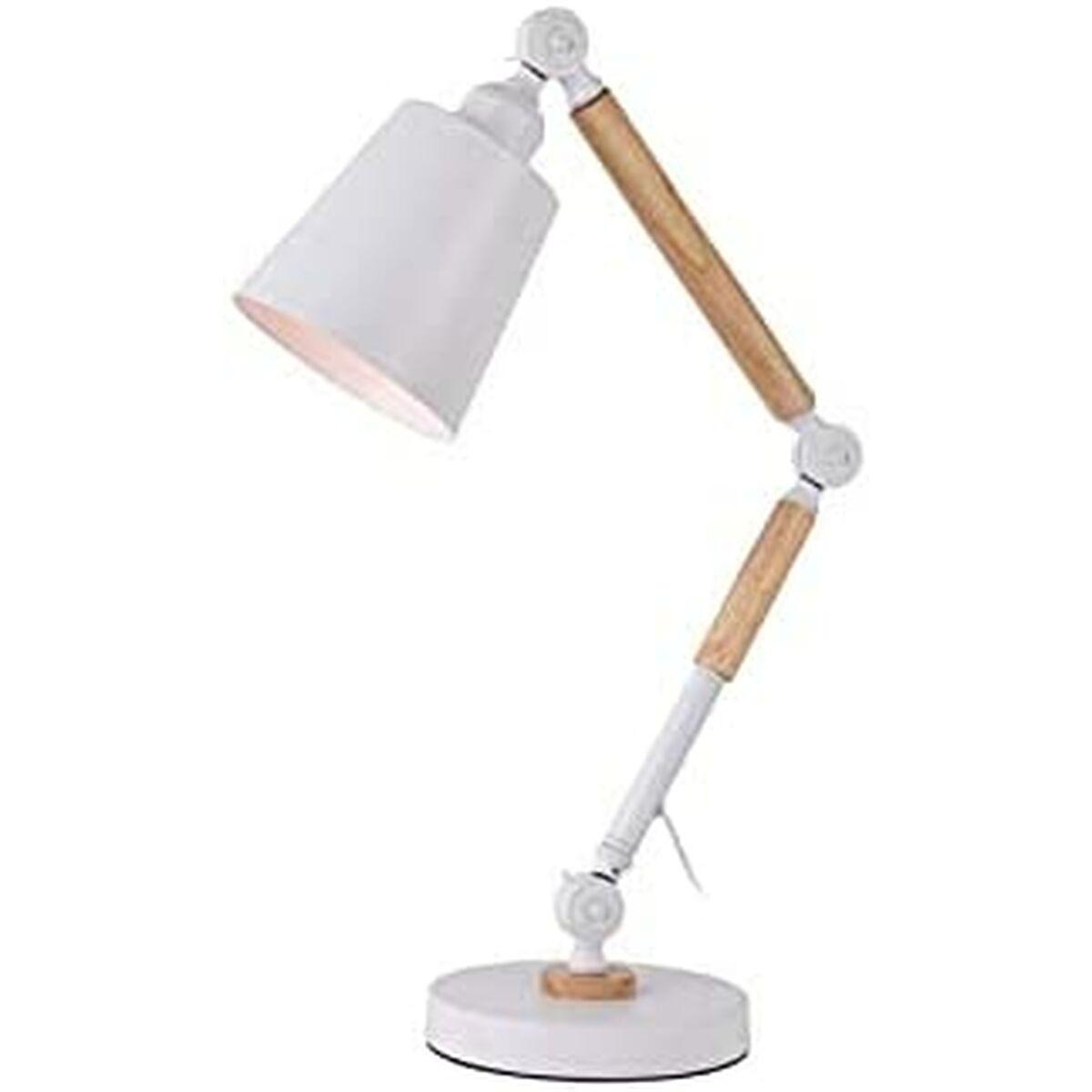 Skrivebordslampe EDM Træ Hvid Metal 60 W (Ø 18 x 53 cm)