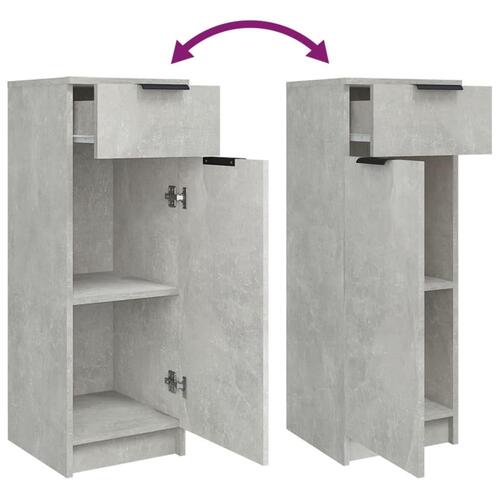 Badeværelsesskabe 4 dele konstrueret træ betongrå