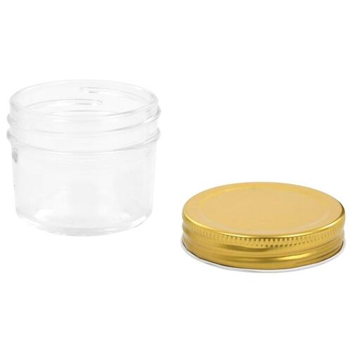 Syltetøjsglas 24 stk. med guldfarvet låg 110 ml