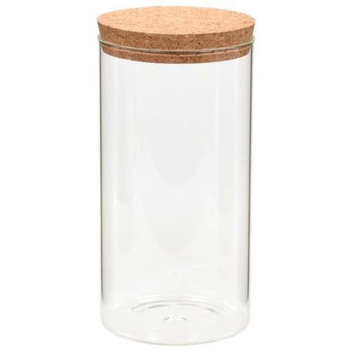 Opbevaringsglas med korklåg 6 stk. 1100 ml