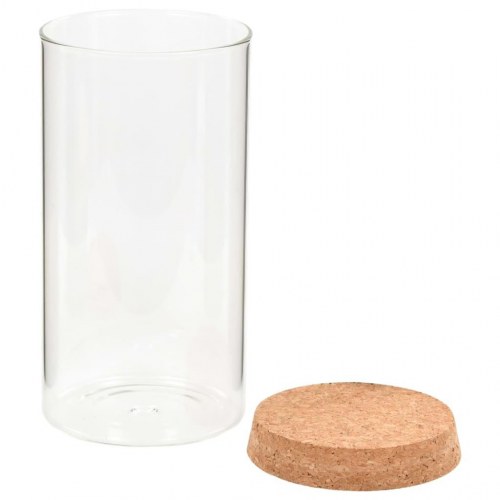 Opbevaringsglas med korklåg - 6 stk. 1,4 l, transparent
