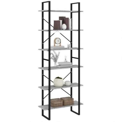 Reol 80x30x210 cm konstrueret træ grå sonoma-eg