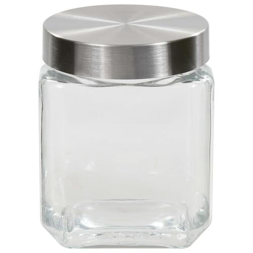 Opbevaringsglas med sølvfarvet låg 6 stk. 800/1200/1700 ml