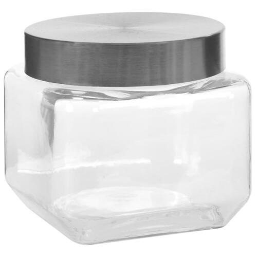 Opbevaringsglas med sølvfarvet låg 6 stk. 800 ml