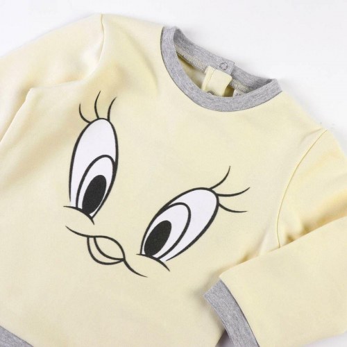 Looney Tunes træningsdragt til baby - gul/grå, 1 måned, 100% bomuld