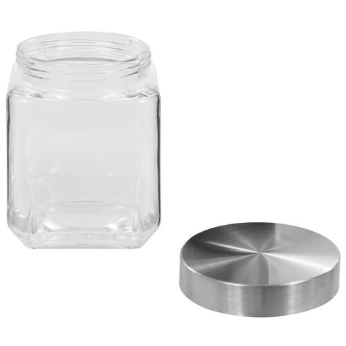Opbevaringsglas med sølvfarvet låg 6 stk. 1200 ml