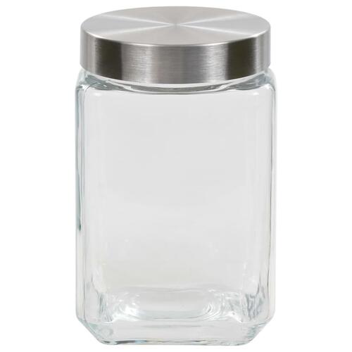 Opbevaringsglas med sølvfarvet låg 6 stk. 1700 ml