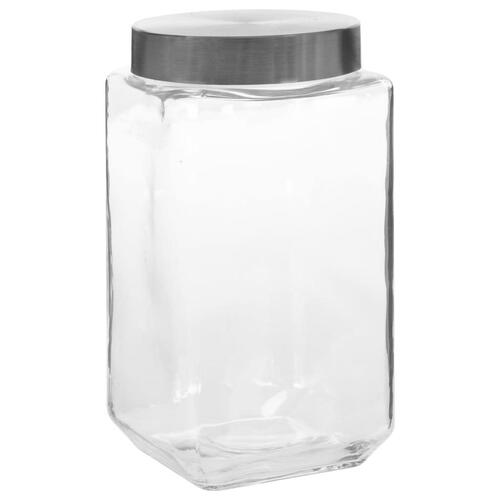 Opbevaringsglas med sølvfarvet låg 6 stk. 2100 ml