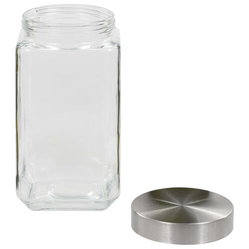 Opbevaringsglas med sølvfarvet låg 6 stk. 2100 ml