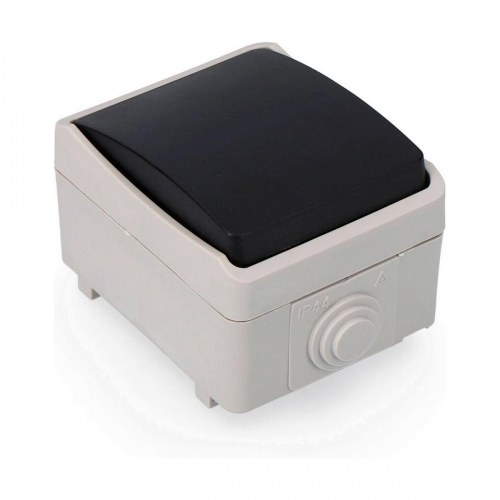 EDM Product stikkontakt IP44 - overflademonteret, grå, 6,5 × 8 × 5,5 cm