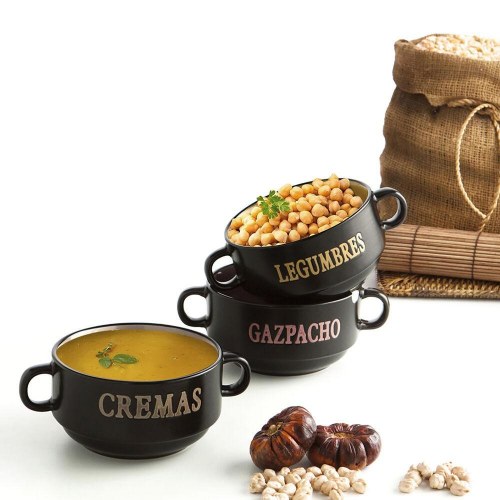 Rustik snackskål i keramik 16 × 12 × 7 cm - 6 stk.