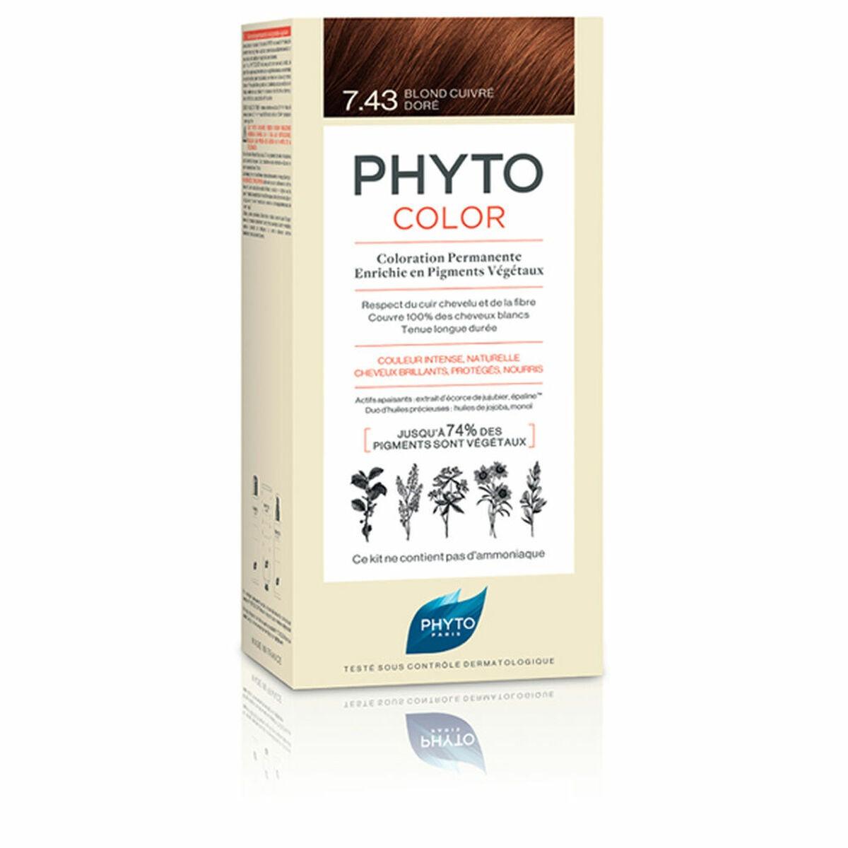 Permanent hårfarve Phyto Paris Phytocolor 7.43 kobbergylden blond uden ammoniak