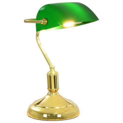 Skrivebordslampe 40 W grøn og guldfarvet