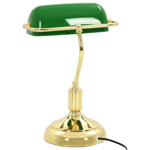 Skrivebordslampe 40 W grøn og guldfarvet