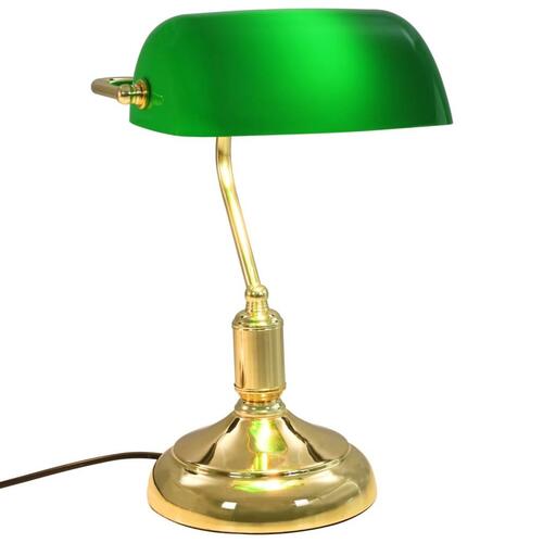Skrivebordslampe 40 W grøn og guldfarvet