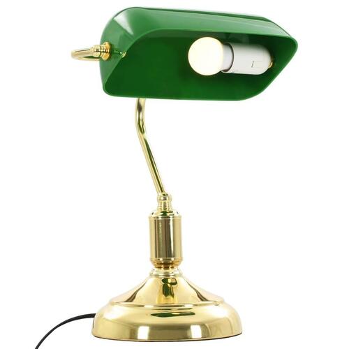 Skrivebordslampe 40 W grøn og guldfarvet
