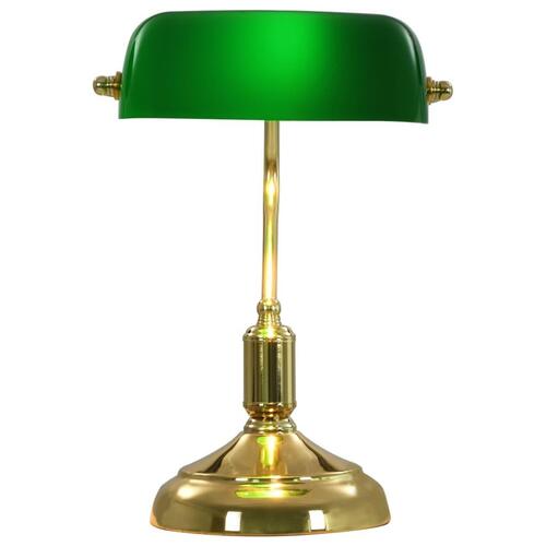 Skrivebordslampe 40 W grøn og guldfarvet
