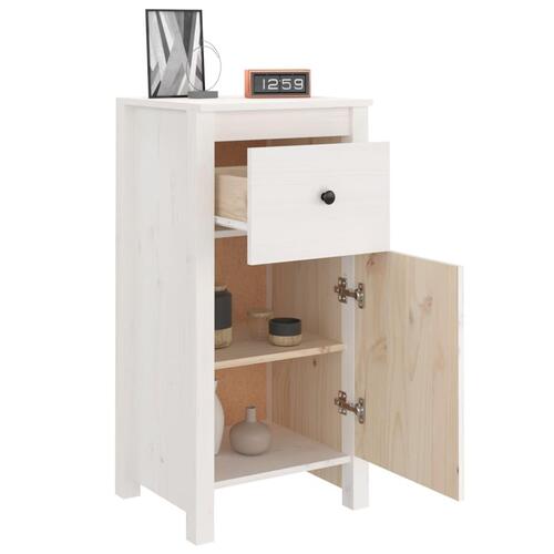 Skænk 40x35x80 cm massivt fyrretræ hvid