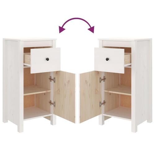 Skænk 40x35x80 cm massivt fyrretræ hvid
