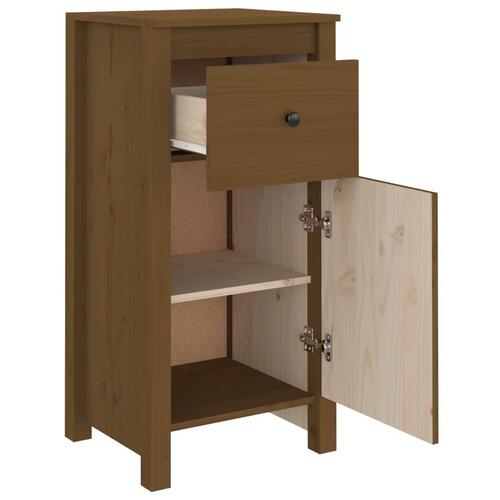 Skænk 40x35x80 cm massivt fyrretræ gyldenbrun