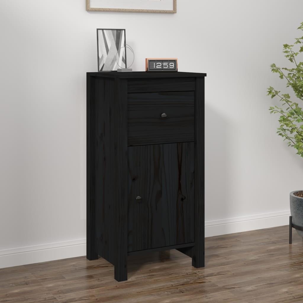 Skænk 40x35x80 cm massivt fyrretræ sort