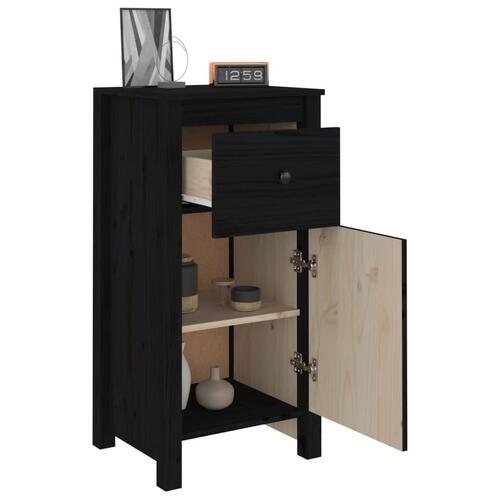Skænk 40x35x80 cm massivt fyrretræ sort