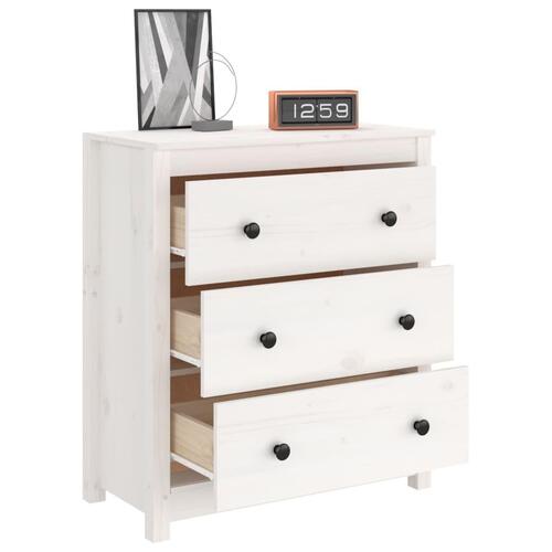 Skænk 70x35x80 cm massivt fyrretræ hvid