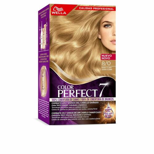 Permanent Farve Wella Color Perfect 7 Nº 8/0 Gråt hår Klar Blond 60 ml