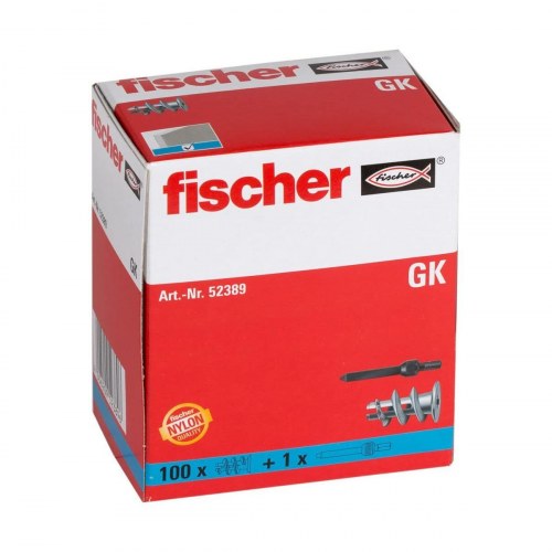 Rawlplugs til gips Fischer 52389 22 mm - 100 stk.