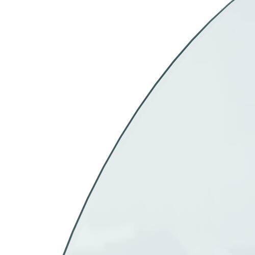 Glasplade til pejs 1000x500 mm halvrund