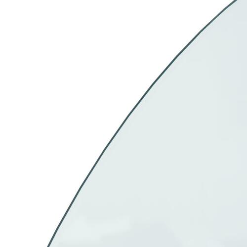 Glasplade til pejs 1200x600 mm halvrund