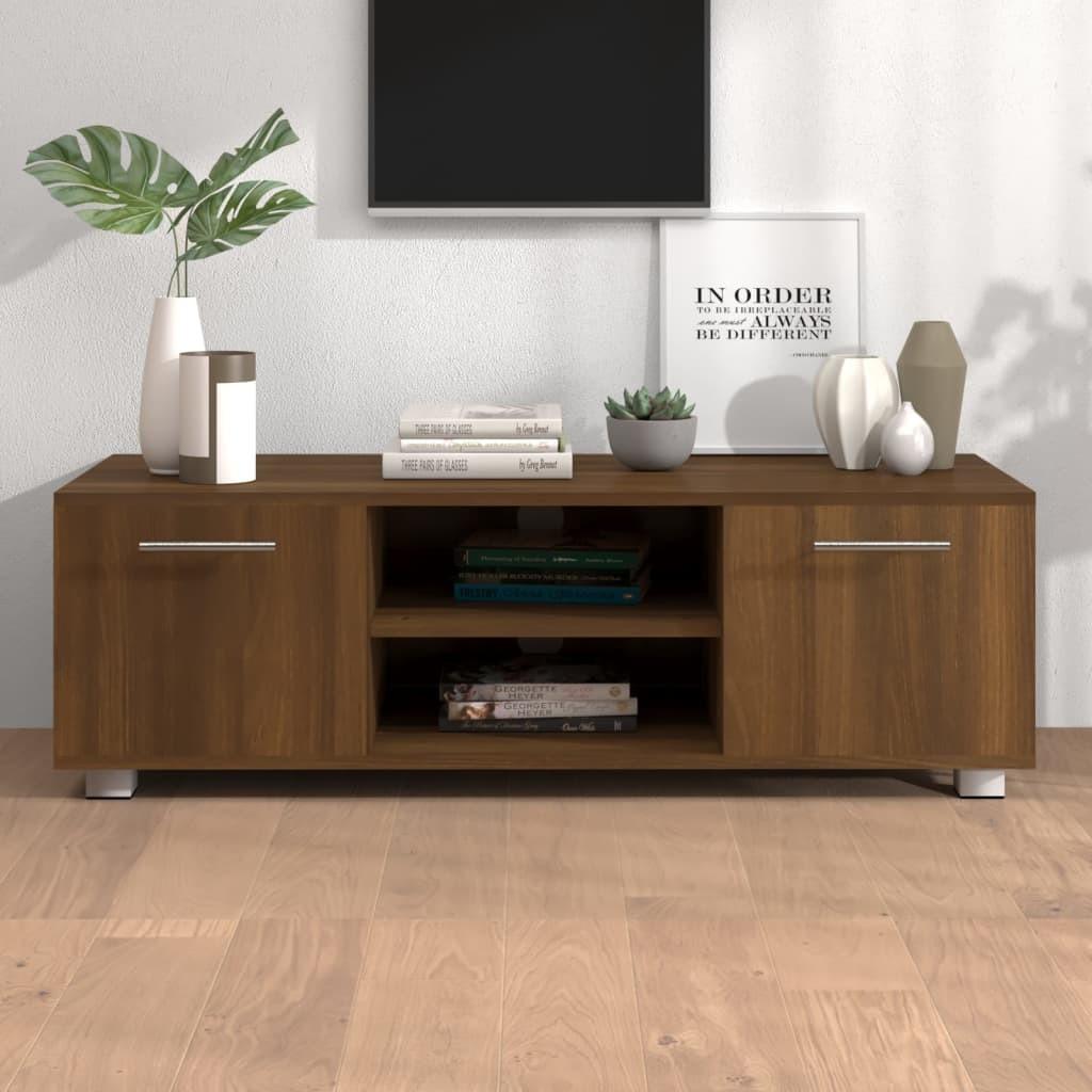 Tv-bord 110x40x35 cm konstrueret træ brun egetræsfarve
