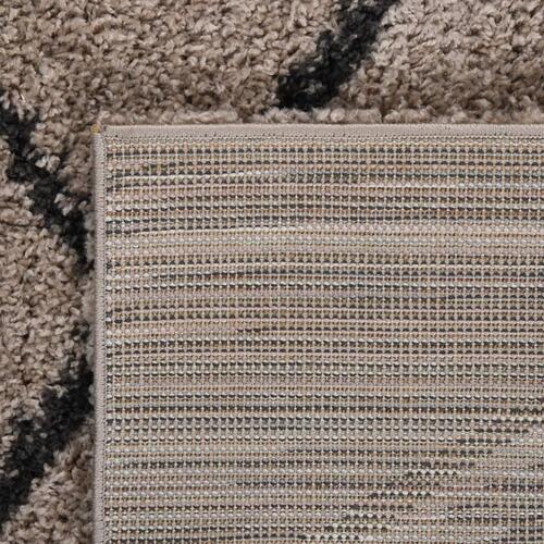 Shaggy gulvtæppe 80x150 cm høje luv beige og antracitgrå